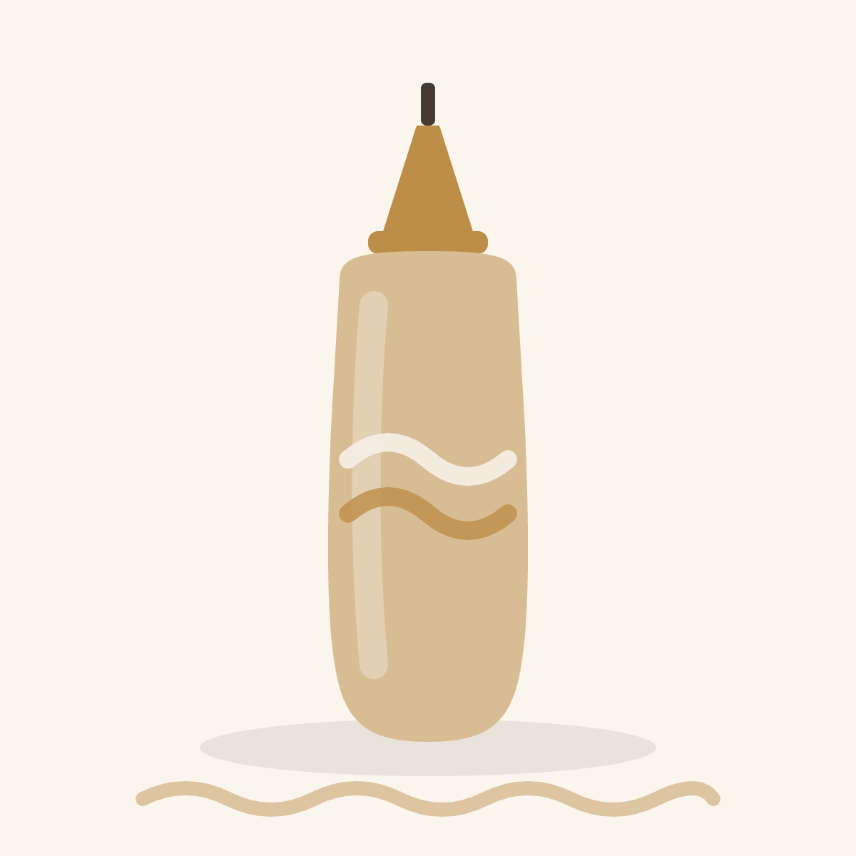Vanilla glaze drizzle squeeze bottle illustration