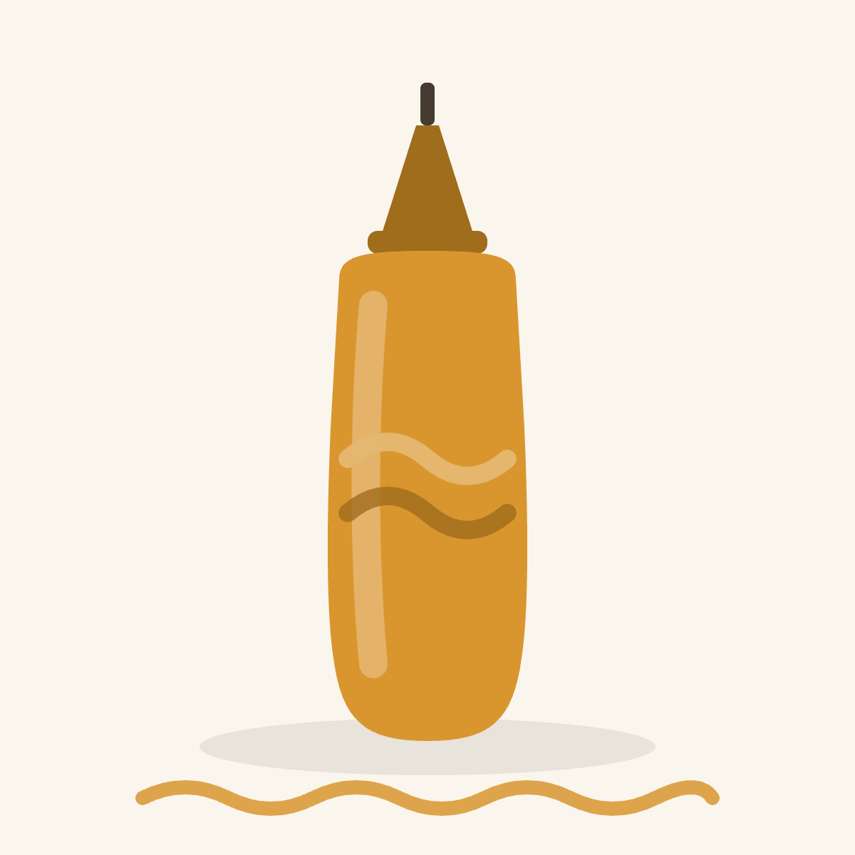 Butterscotch drizzle squeeze bottle illustration