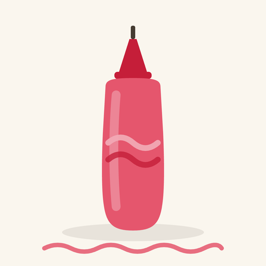 Rose drizzle squeeze bottle illustration