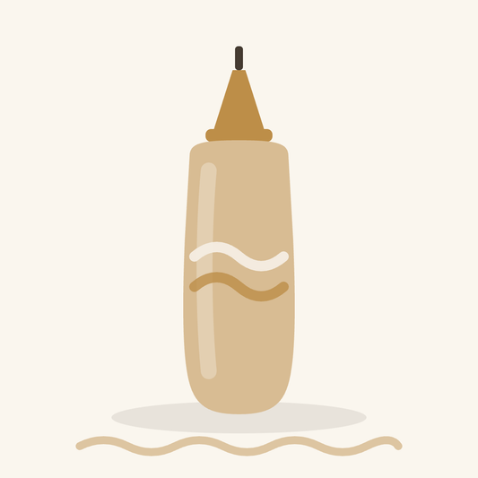 Vanilla glaze drizzle squeeze bottle illustration